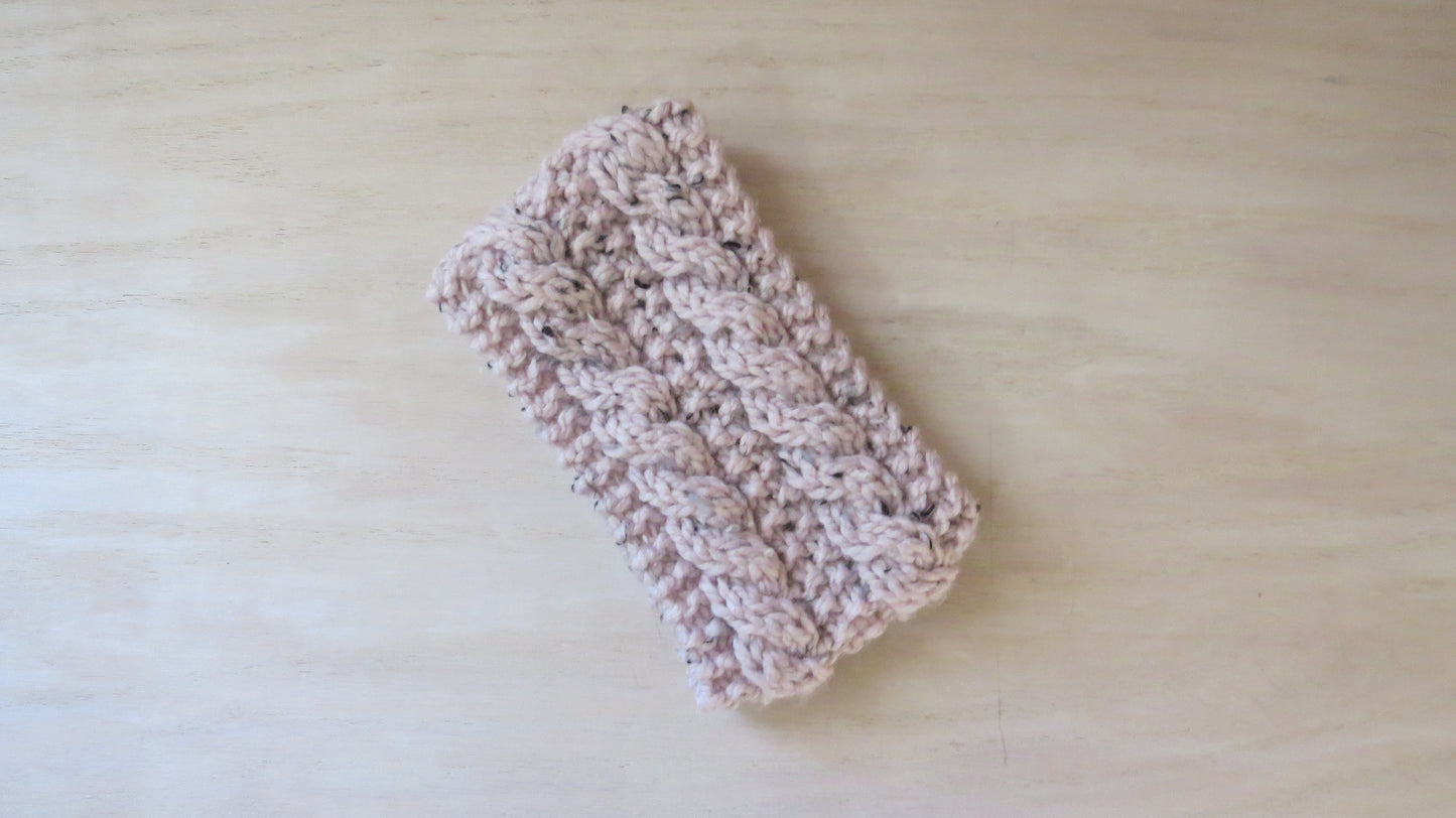 Light Pink Speckled Double Twist Headband || Ready to Ship
