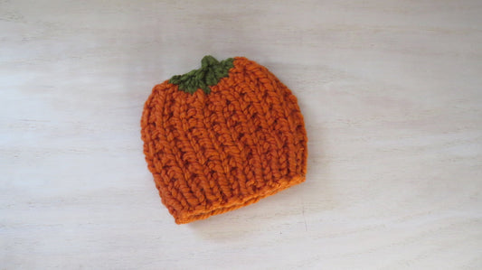 Pumpkin Beanie Hat 0-3 Months || Ready to Ship