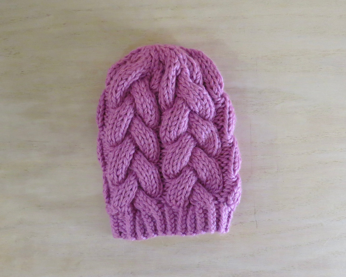 Kids- Blackberry Braided Cable Beanie || Ready to Ship