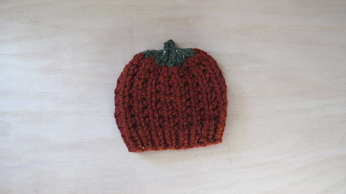 Pumpkin Beanie Hat 0-3 Months || Ready to Ship