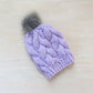 Baby Braided Cable Beanie w/ Faux Fur Pom Multiple Colors || Ready to Ship