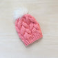 Baby Braided Cable Beanie w/ Faux Fur Pom Multiple Colors || Ready to Ship