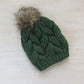 Baby Braided Cable Beanie w/ Faux Fur Pom Multiple Colors || Ready to Ship