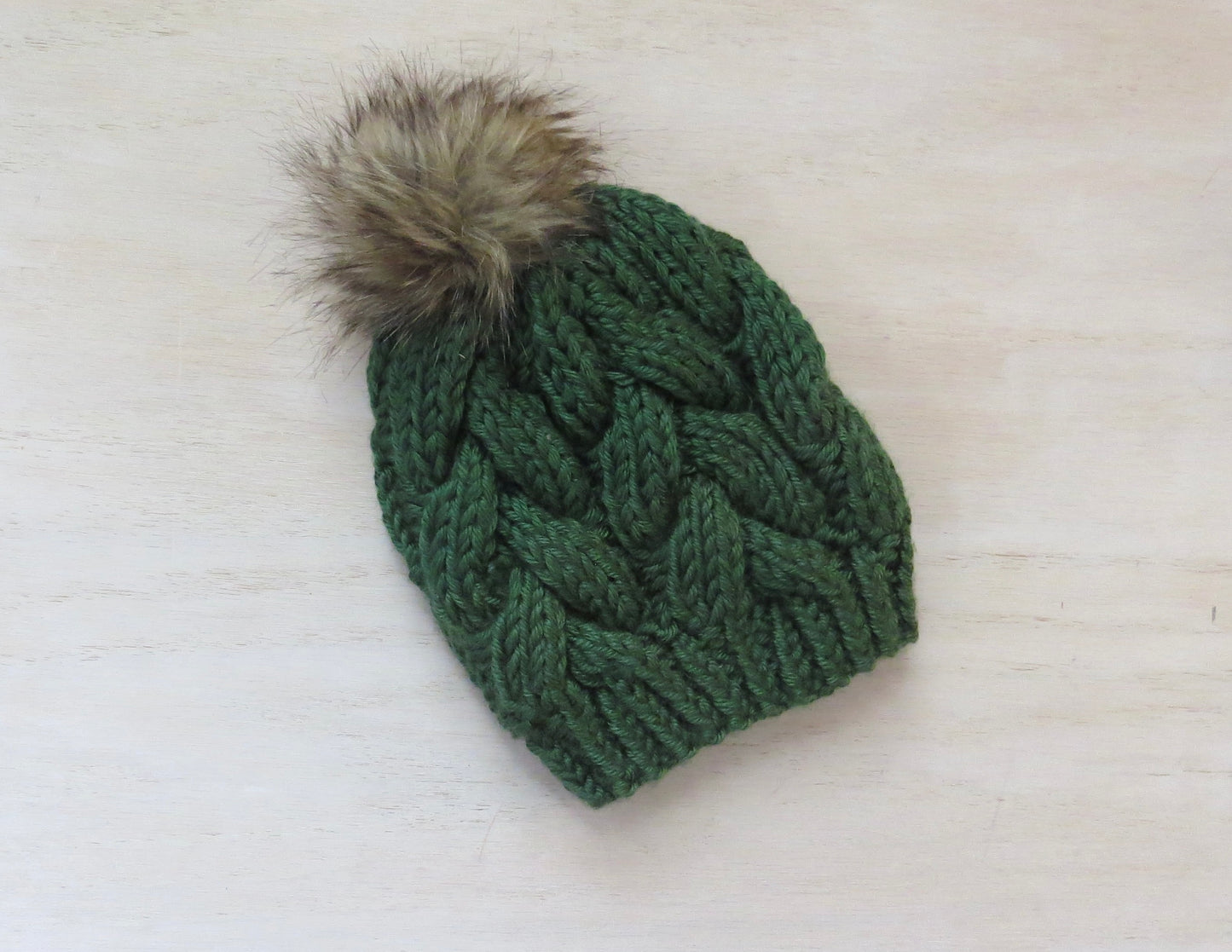 Baby Braided Cable Beanie w/ Faux Fur Pom Multiple Colors || Ready to Ship