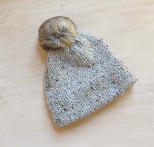 Gray Barley Double Brim Beanie || Ready to Ship