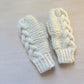 Cream Braided Cable Mittens || Ready to Ship